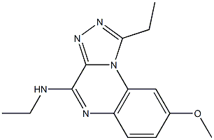 4-Ethylamino-1-ethyl-8-methoxy[1,2,4]triazolo[4,3-a]quinoxaline Struktur