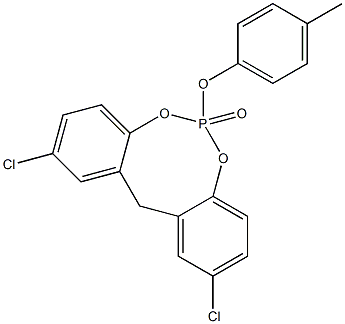 2,10-Dichloro-6-(4-methylphenoxy)-12H-dibenzo[d,g][1,3,2]dioxaphosphocin 6-oxide Struktur