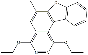 1,4-Diethoxy-6-methyl-2,3-diaza-7-oxa-7H-benzo[c]fluorene Struktur