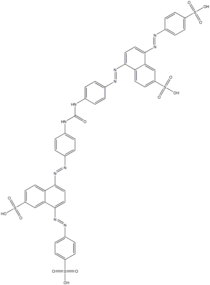 5,5'-[Carbonylbis(imino-4,1-phenyleneazo)]bis[8-[(4-sulfophenyl)azo]-2-naphthalenesulfonic acid] Struktur