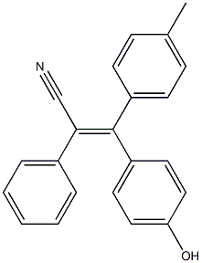 (E)-3-(4-Hydroxyphenyl)-3-(4-methylphenyl)-2-phenylacrylonitrile Struktur