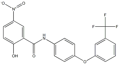 2-Hydroxy-5-nitro-N-[4-(3-trifluoromethylphenoxy)phenyl]benzamide Struktur