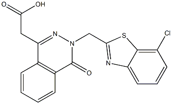 3-[(7-Chloro-2-benzothiazolyl)methyl]-3,4-dihydro-4-oxophthalazine-1-acetic acid Struktur