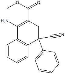 1-Amino-4-cyano-3,4-dihydro-4-(phenyl)naphthalene-2-carboxylic acid methyl ester Struktur