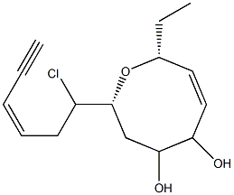 (2R,8R)-8-[(Z)-1-Chloro-3-hexen-5-ynyl]-2-ethyloxocan-3-ene-5,6-diol Struktur