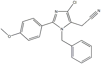 1-Benzyl-2-(4-methoxyphenyl)-4-chloro-1H-imidazole-5-acetonitrile Struktur