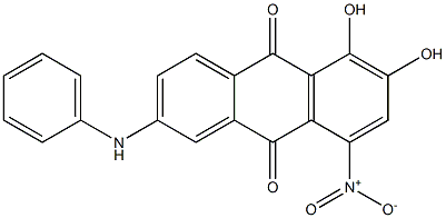 2-Anilino-5,6-dihydroxy-8-nitroanthraquinone Struktur