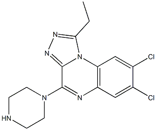 7,8-Dichloro-4-(1-piperazinyl)-1-ethyl[1,2,4]triazolo[4,3-a]quinoxaline Struktur