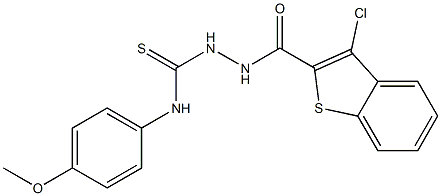 3-Chloro-N'-[(4-methoxyphenyl)thiocarbamoyl]benzo[b]thiophene-2-carbohydrazide Struktur