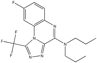 4-Dipropylamino-1-trifluoromethyl-8-fluoro[1,2,4]triazolo[4,3-a]quinoxaline Struktur