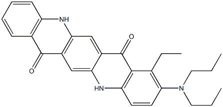 2-(Dipropylamino)-1-ethyl-5,12-dihydroquino[2,3-b]acridine-7,14-dione Struktur