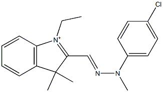 2-[[2-(4-Chlorophenyl)-2-methylhydrazono]methyl]-1-ethyl-3,3-dimethyl-3H-indolium Struktur