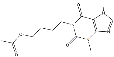 1-(4-Acetoxybutyl)-3,7-dimethyl-7H-purine-2,6(1H,3H)-dione Struktur