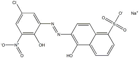 6-[(5-Chloro-2-hydroxy-3-nitrophenyl)azo]-5-hydroxy-1-naphthalenesulfonic acid sodium salt Struktur