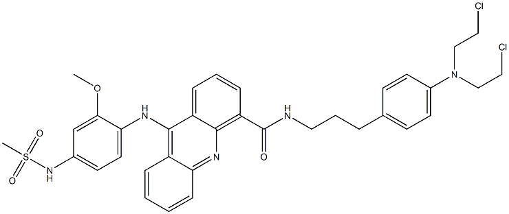 N-[3-[4-[Bis(2-chloroethyl)amino]phenyl]propyl]-9-(2-methoxy-4-methylsulfonylaminophenylamino)acridine-4-carboxamide Struktur