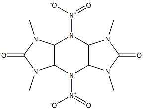 1,3,5,7-Tetramethyl-4,8-dinitro-3,3a,4,4a,7,7a,8,8a-octahydrodiimidazo[4,5-b:4',5'-e]pyrazine-2,6(1H,5H)-dione Struktur