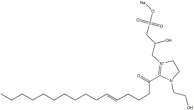 1-(2-Hydroxyethyl)-3-[2-hydroxy-3-(sodiooxysulfonyl)propyl]-2-(5-hexadecenoyl)-2-imidazoline-3-ium Struktur