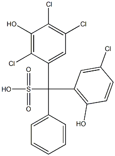 (3-Chloro-6-hydroxyphenyl)(2,4,5-trichloro-3-hydroxyphenyl)phenylmethanesulfonic acid Struktur