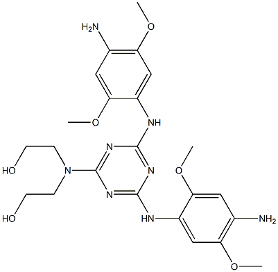 N,N'-Bis(4-amino-2,5-dimethoxyphenyl)-N'',N''-bis(2-hydroxyethyl)-1,3,5-triazine-2,4,6-triamine Struktur