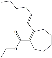 2-[(E)-1-Hexenyl]-1-cycloheptene-1-carboxylic acid ethyl ester Struktur