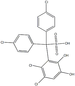 (2,3-Dichloro-5,6-dihydroxyphenyl)bis(4-chlorophenyl)methanesulfonic acid Struktur