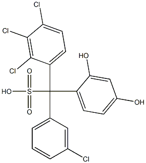 (3-Chlorophenyl)(2,3,4-trichlorophenyl)(2,4-dihydroxyphenyl)methanesulfonic acid Struktur