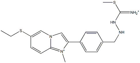 1-Methyl-6-ethylthio-2-[4-[2-[iminio(methylthio)methyl]hydrazinomethyl]phenyl]imidazo[1,2-a]pyridin-1-ium Struktur