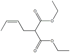 2-[(Z)-2-Butenyl]malonic acid diethyl ester Struktur