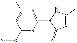 3-Methyl-1-(6-methyl-4-sodiooxypyrimidin-2-yl)-3-pyrazolin-5-one Struktur