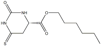 (4S)-2-Oxo-6-thioxohexahydropyrimidine-4-carboxylic acid hexyl ester Struktur