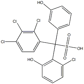 (2-Chloro-6-hydroxyphenyl)(2,3,4-trichlorophenyl)(3-hydroxyphenyl)methanesulfonic acid Struktur