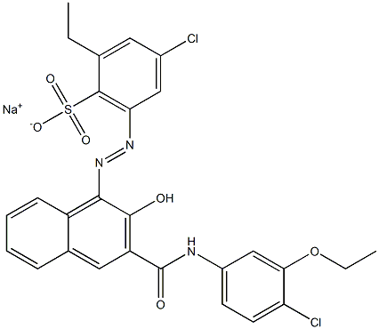 4-Chloro-2-ethyl-6-[[3-[[(4-chloro-3-ethoxyphenyl)amino]carbonyl]-2-hydroxy-1-naphtyl]azo]benzenesulfonic acid sodium salt Struktur