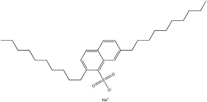 2,7-Didecyl-1-naphthalenesulfonic acid sodium salt Struktur