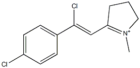 1-Methyl-2-[2-chloro-2-(4-chlorophenyl)ethenyl]1-pyrroline-1-ium Struktur