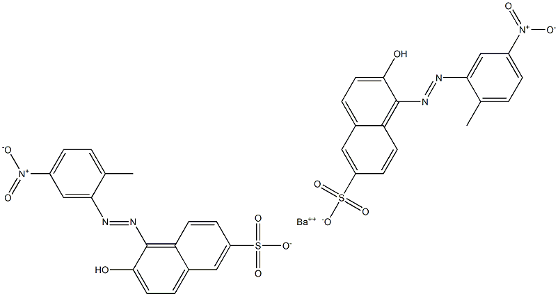 Bis[1-[(2-methyl-5-nitrophenyl)azo]-2-hydroxy-6-naphthalenesulfonic acid]barium salt Struktur