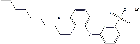 3'-Hydroxy-2'-decyl[oxybisbenzene]-3-sulfonic acid sodium salt Struktur