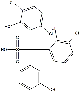 (2,3-Dichlorophenyl)(2,5-dichloro-6-hydroxyphenyl)(3-hydroxyphenyl)methanesulfonic acid Struktur