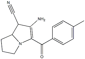 2-Amino-3-(4-methylbenzoyl)-5,6,7,7a-tetrahydro-1H-pyrrolizine-1-carbonitrile Struktur