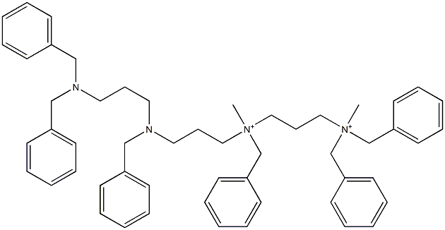 N-[3-[[3-[Bis(phenylmethyl)amino]propyl](phenylmethyl)amino]propyl]-N,N'-dimethyl-N,N',N'-tris(phenylmethyl)-1,3-propanediaminium Struktur