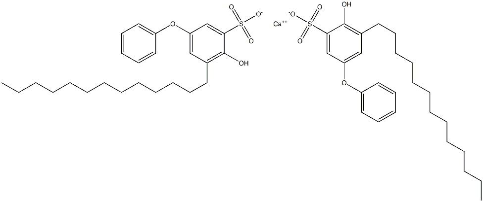 Bis(4-hydroxy-5-tridecyl[oxybisbenzene]-3-sulfonic acid)calcium salt Struktur