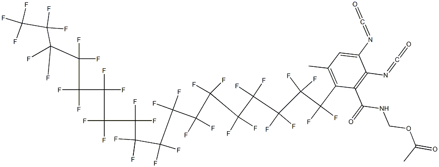 N-(Acetyloxymethyl)-2-(heptatriacontafluorooctadecyl)-5,6-diisocyanato-3-methylbenzamide Struktur