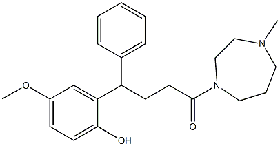 1-[4-(2-Hydroxy-5-methoxyphenyl)-4-phenylbutyryl]-4-methylhexahydro-1H-1,4-diazepine Struktur