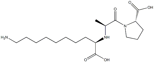 (R)-2-[[(S)-1-[[(2S)-2-Carboxypyrrolidin-1-yl]carbonyl]ethyl]amino]-10-aminodecanoic acid Struktur