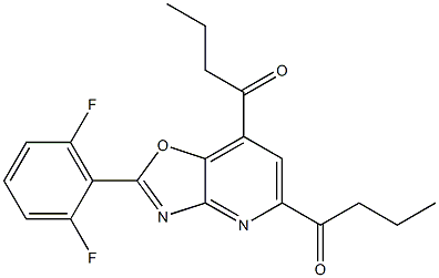 2-(2,6-Difluorophenyl)-5,7-dibutanoyloxazolo[4,5-b]pyridine Struktur