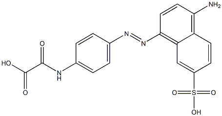 2-[[4-[(4-Amino-7-sulfo-1-naphtyl)azo]phenyl]amino]-2-oxoacetic acid Struktur