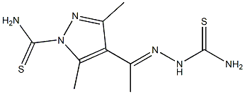 3,5-Dimethyl-4-[1-[2-[amino(thioxo)methyl]hydrazono]ethyl]-1H-pyrazole-1-carbothioamide Struktur