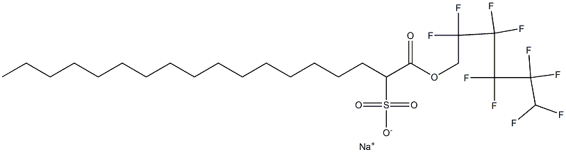 1-(2,2,3,3,4,4,5,5,6,6-Decafluorohexyloxycarbonyl)heptadecane-1-sulfonic acid sodium salt Struktur