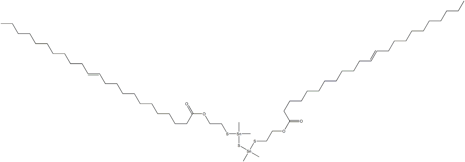 Bis[dimethyl[[2-(11-docosenylcarbonyloxy)ethyl]thio]stannyl] sulfide Struktur