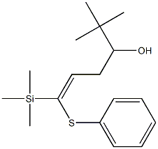 2,2-Dimethyl-6-(phenylthio)-6-(trimethylsilyl)-5-hexen-3-ol Struktur