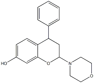 3,4-Dihydro-2-morpholino-4-phenyl-2H-1-benzopyran-7-ol Struktur